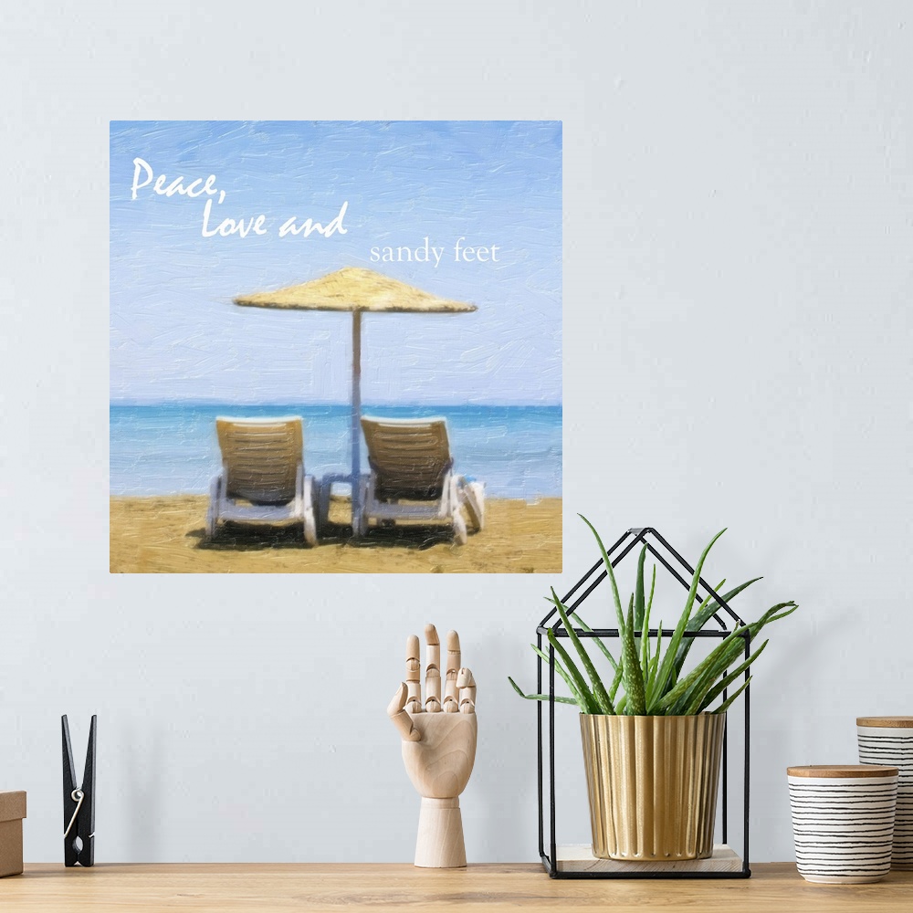 A bohemian room featuring Peace, Love and Sandy