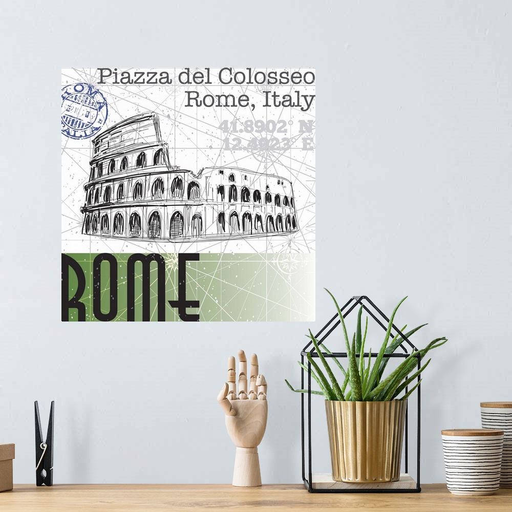 A bohemian room featuring Travel Rome