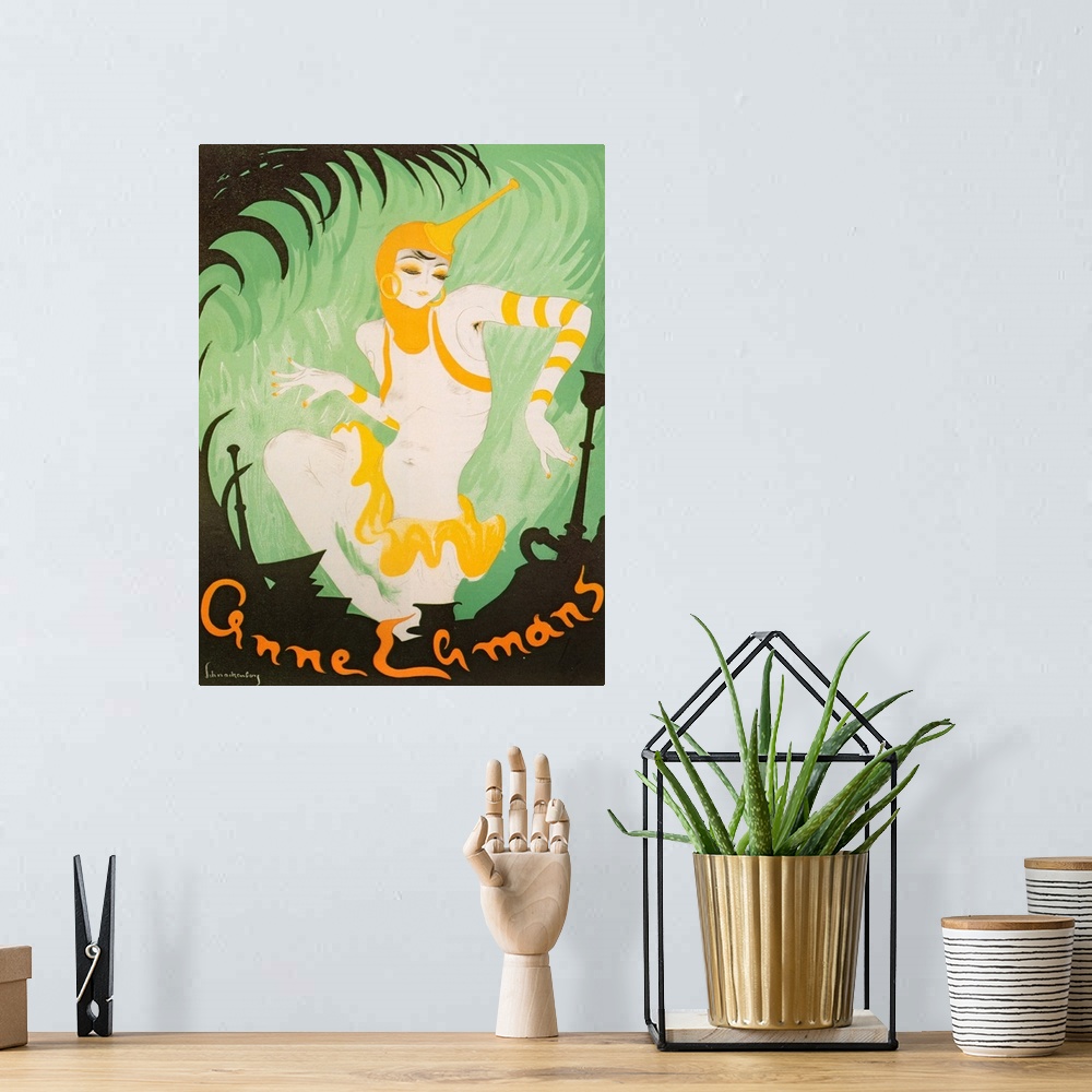 A bohemian room featuring 1920's France Anne Ehmans Poster