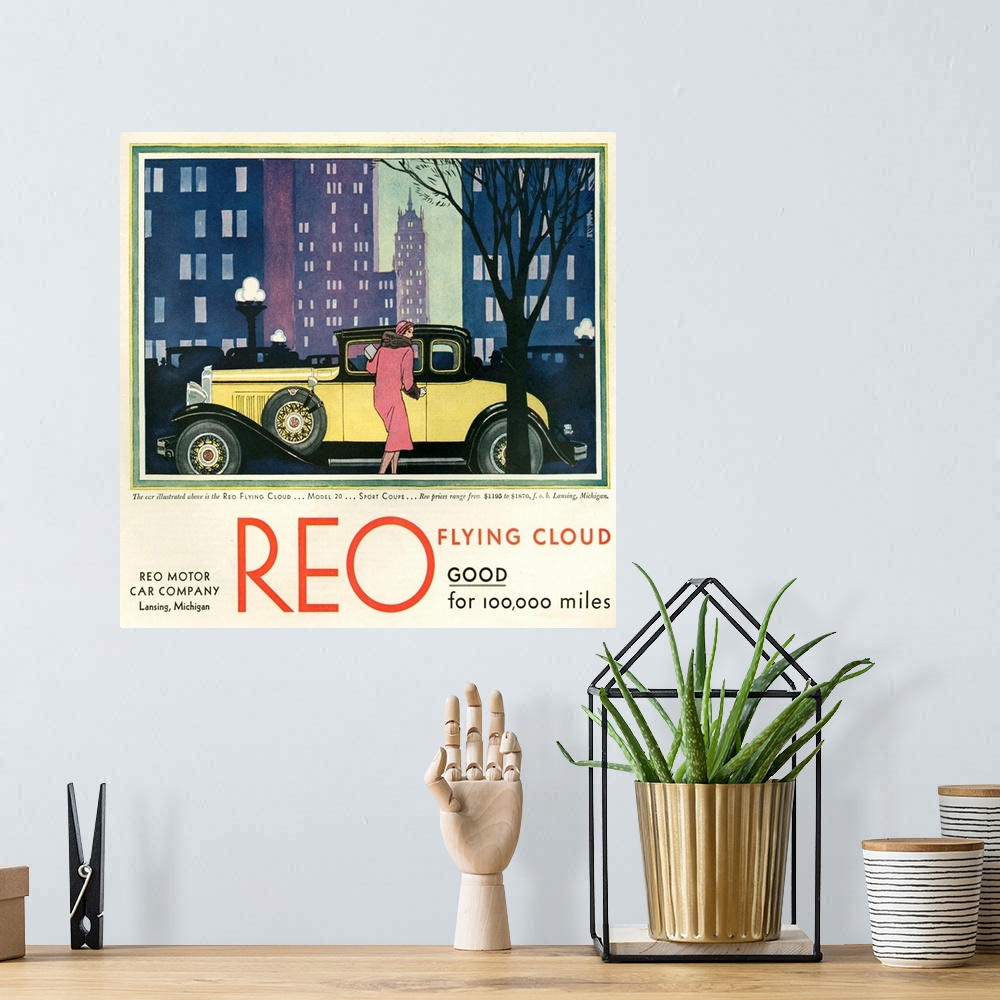A bohemian room featuring 1930's USA Reo Magazine Advert