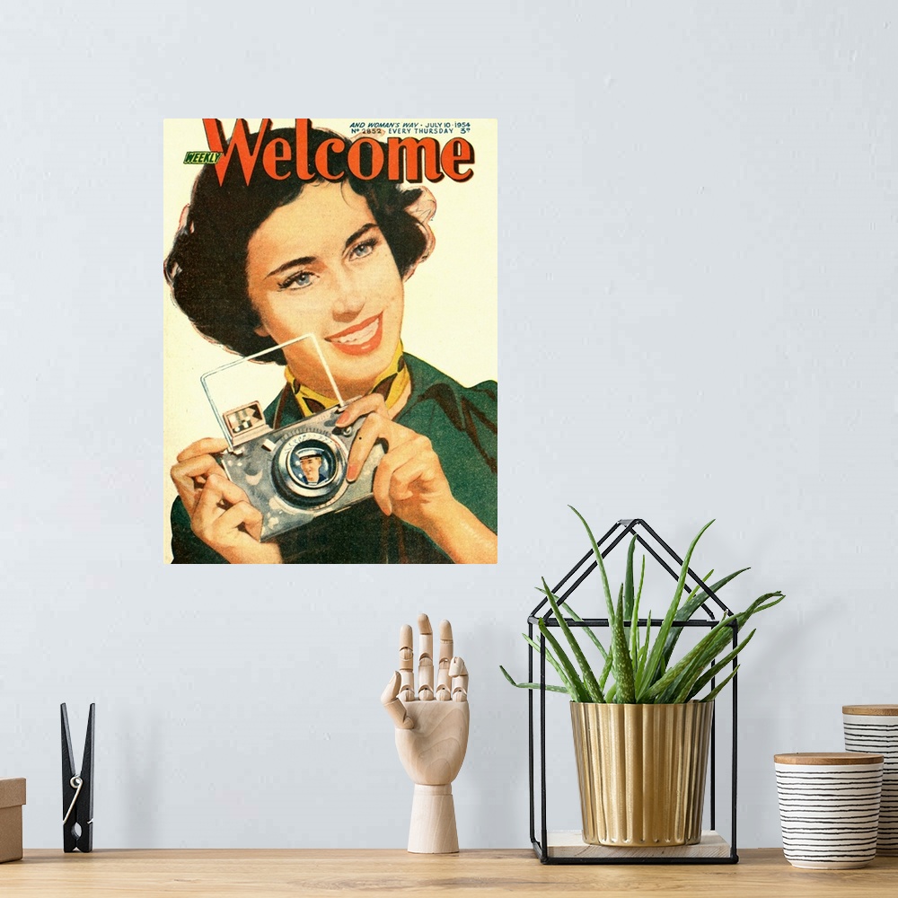 A bohemian room featuring 1950's UK Weekly Welcome Magazine Cover