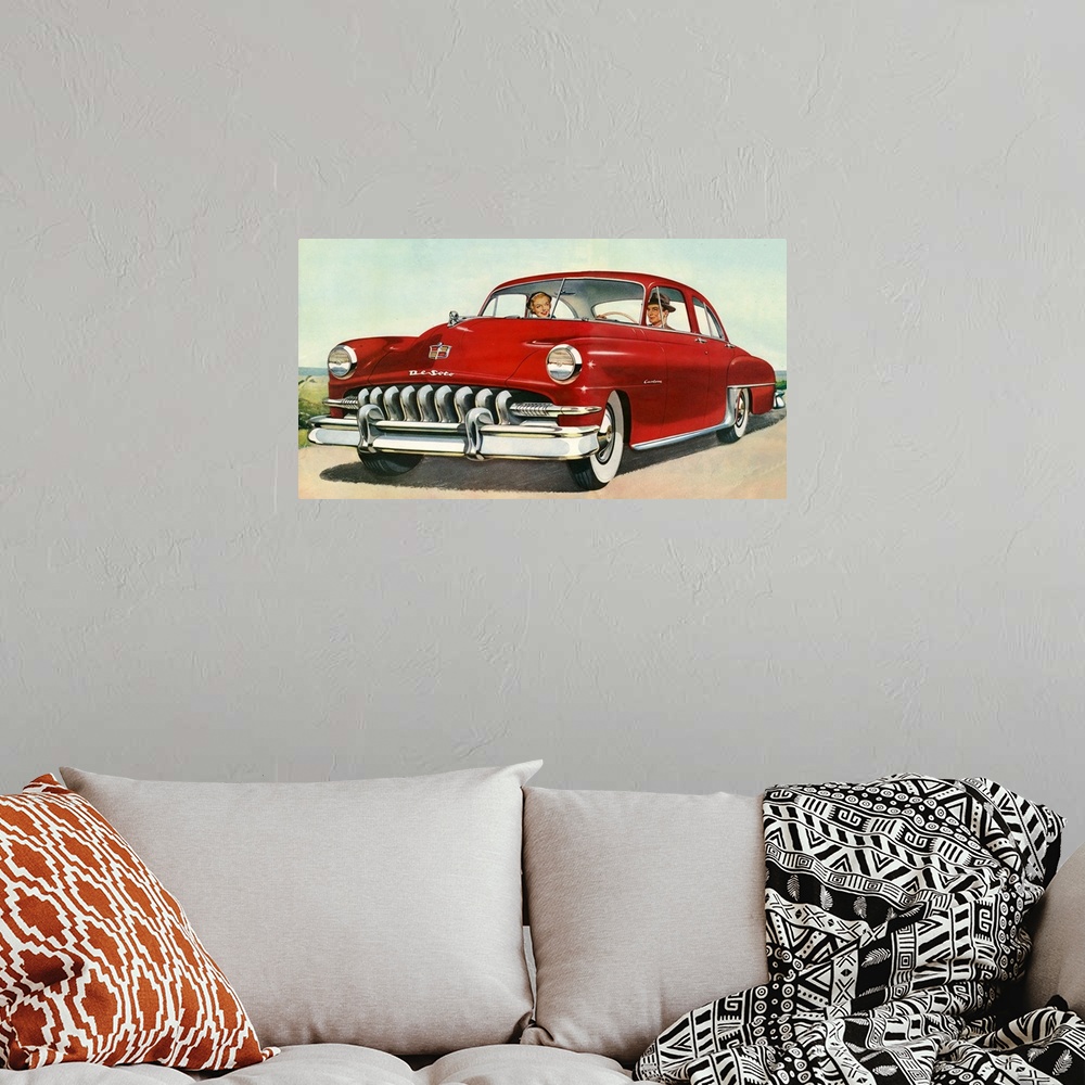 A bohemian room featuring 1950's USA Dodge Magazine Advert (detail)