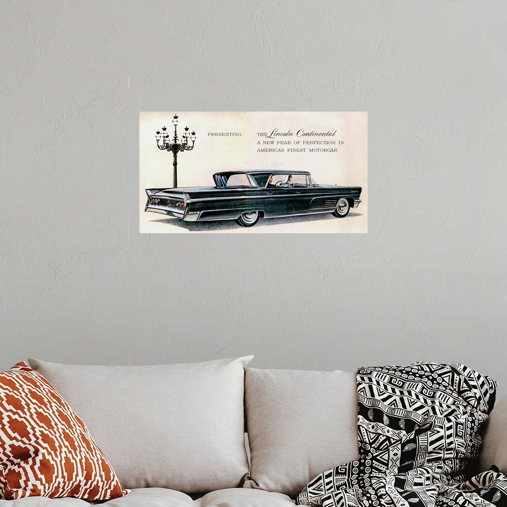 A bohemian room featuring 1960's USA Lincoln Magazine Advert (detail)