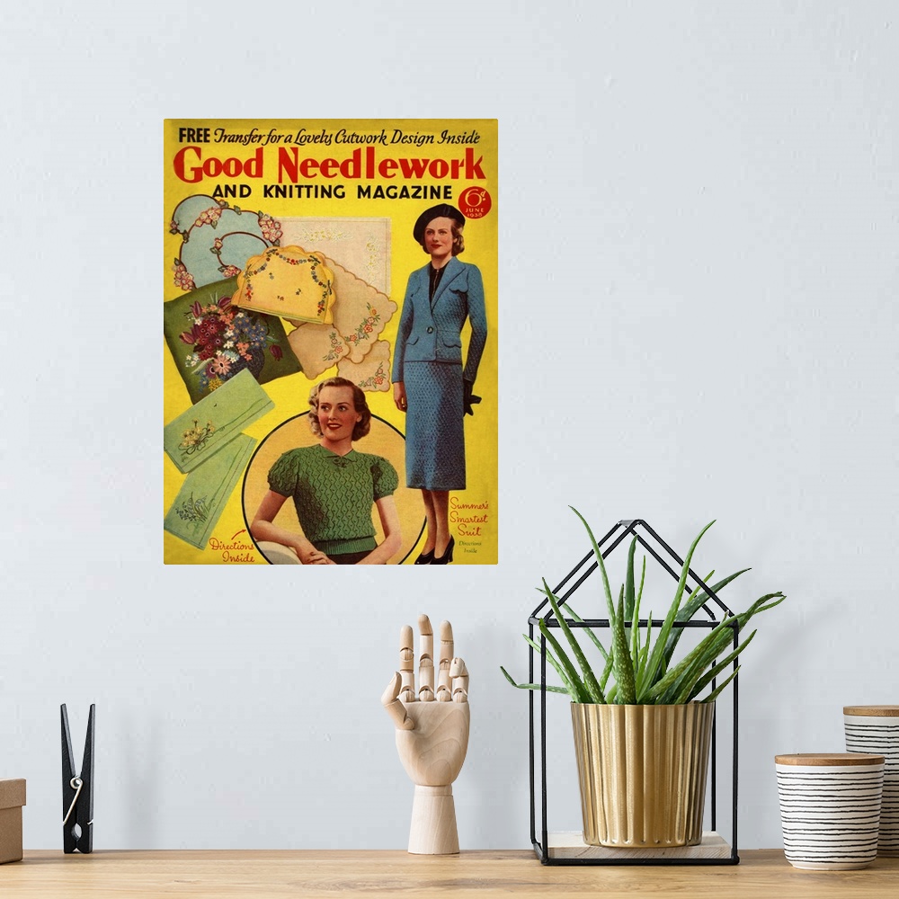 A bohemian room featuring 1930s UK Good Needlework and Knitting  Magazine Cover