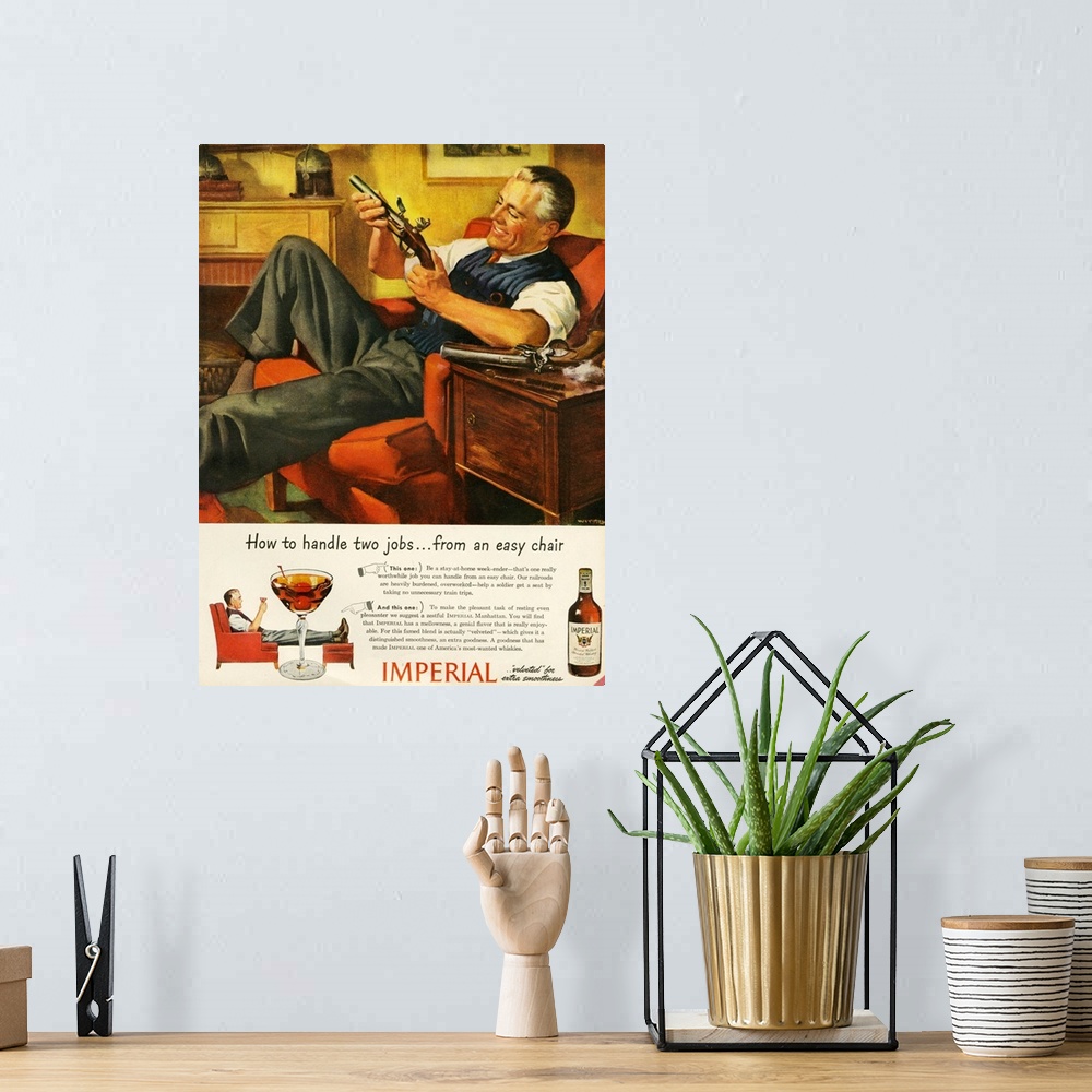A bohemian room featuring 1940s USA Imperial  Magazine Advert