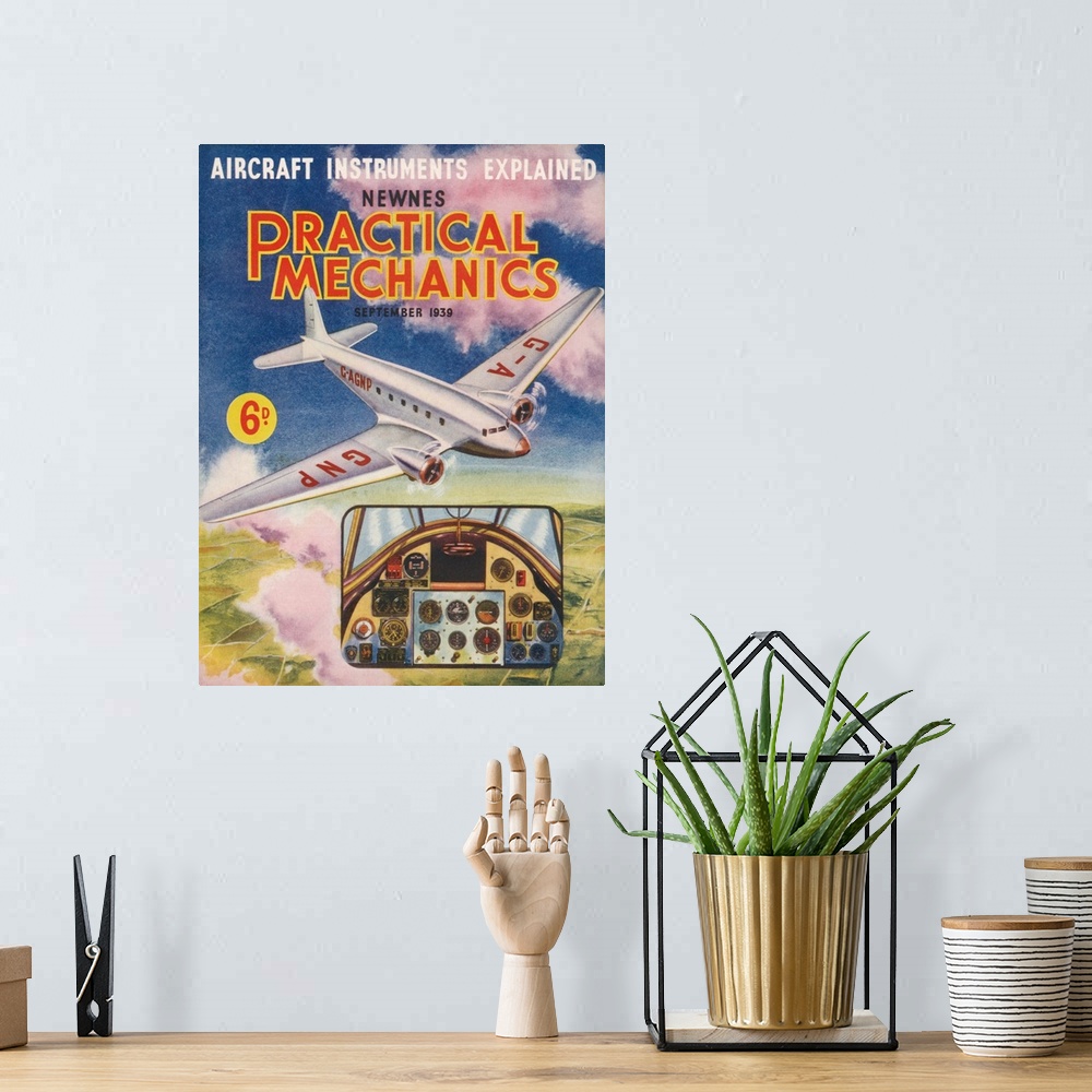 A bohemian room featuring 1930s UK Practical Mechanics Magazine Cover
