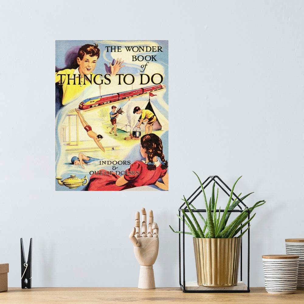 A bohemian room featuring 1950s UK The Wonder Book of Things to Do Book Cover