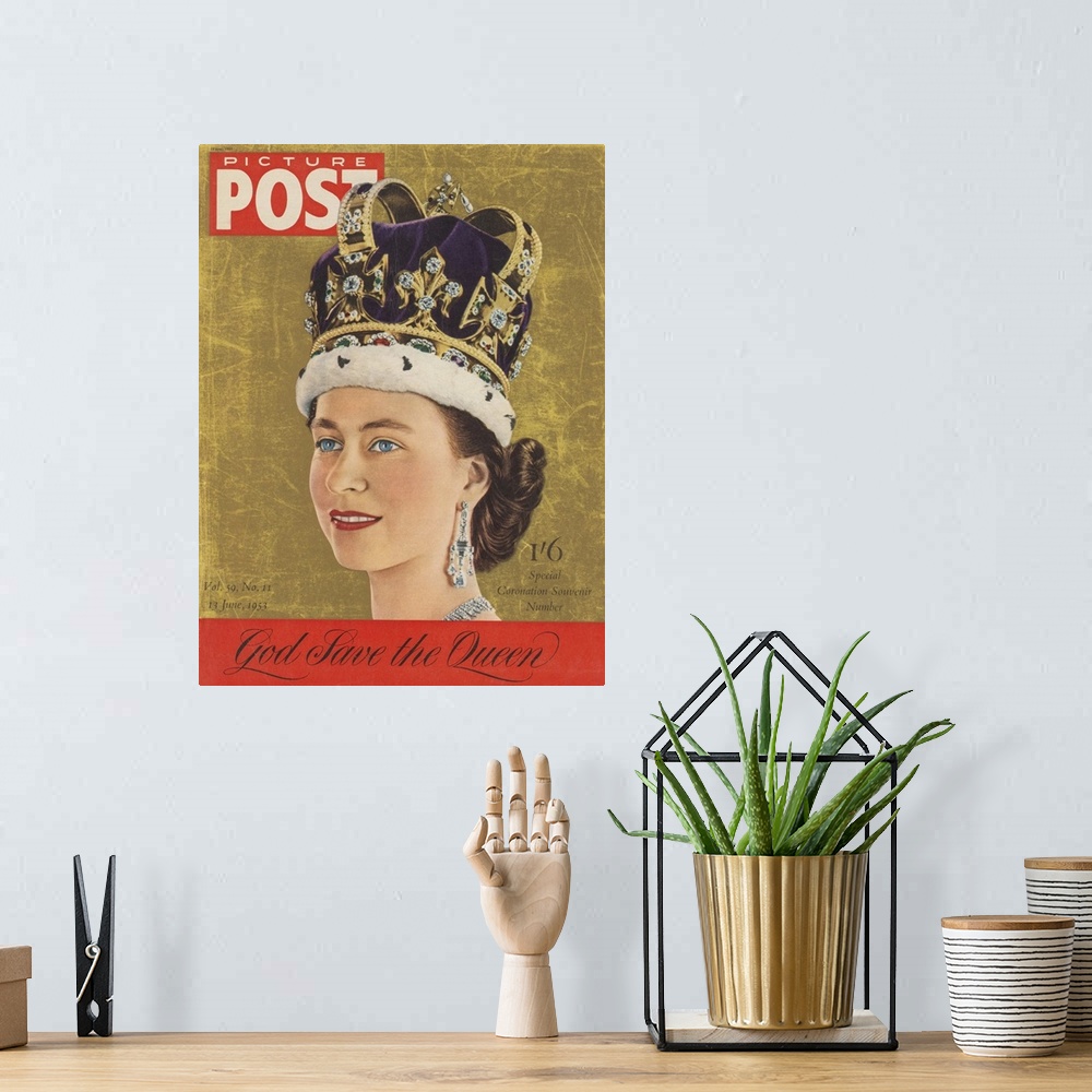 A bohemian room featuring Special Coronation Souvenir, June 1953.  Picture Post magazine's tribute to Queen Elizabeth II (1...