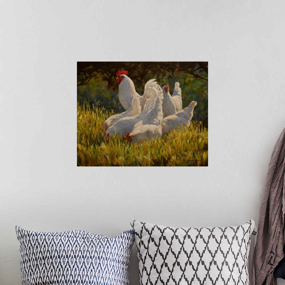 A bohemian room featuring Six Chickens