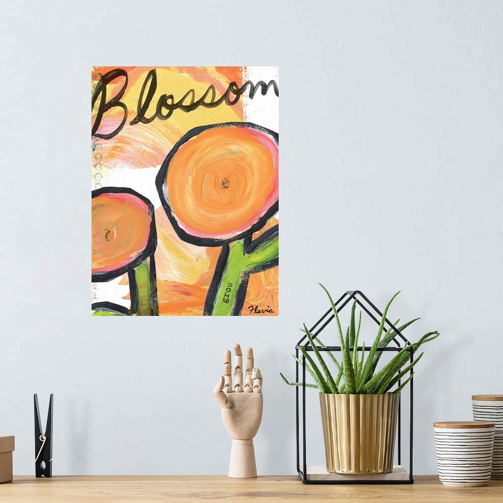 A bohemian room featuring Flower Blossom Print