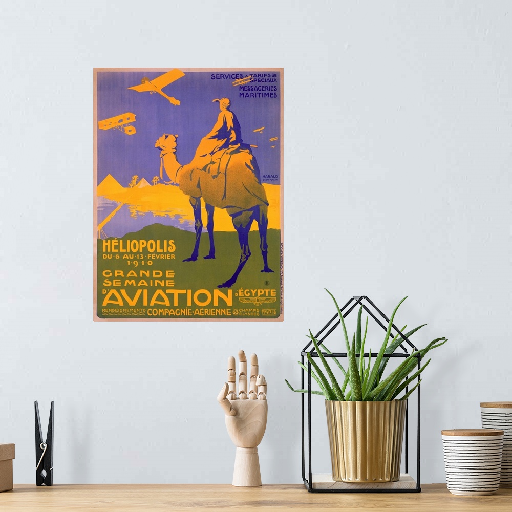 A bohemian room featuring Grande Semaine dAviation, Egypt, Vintage Poster