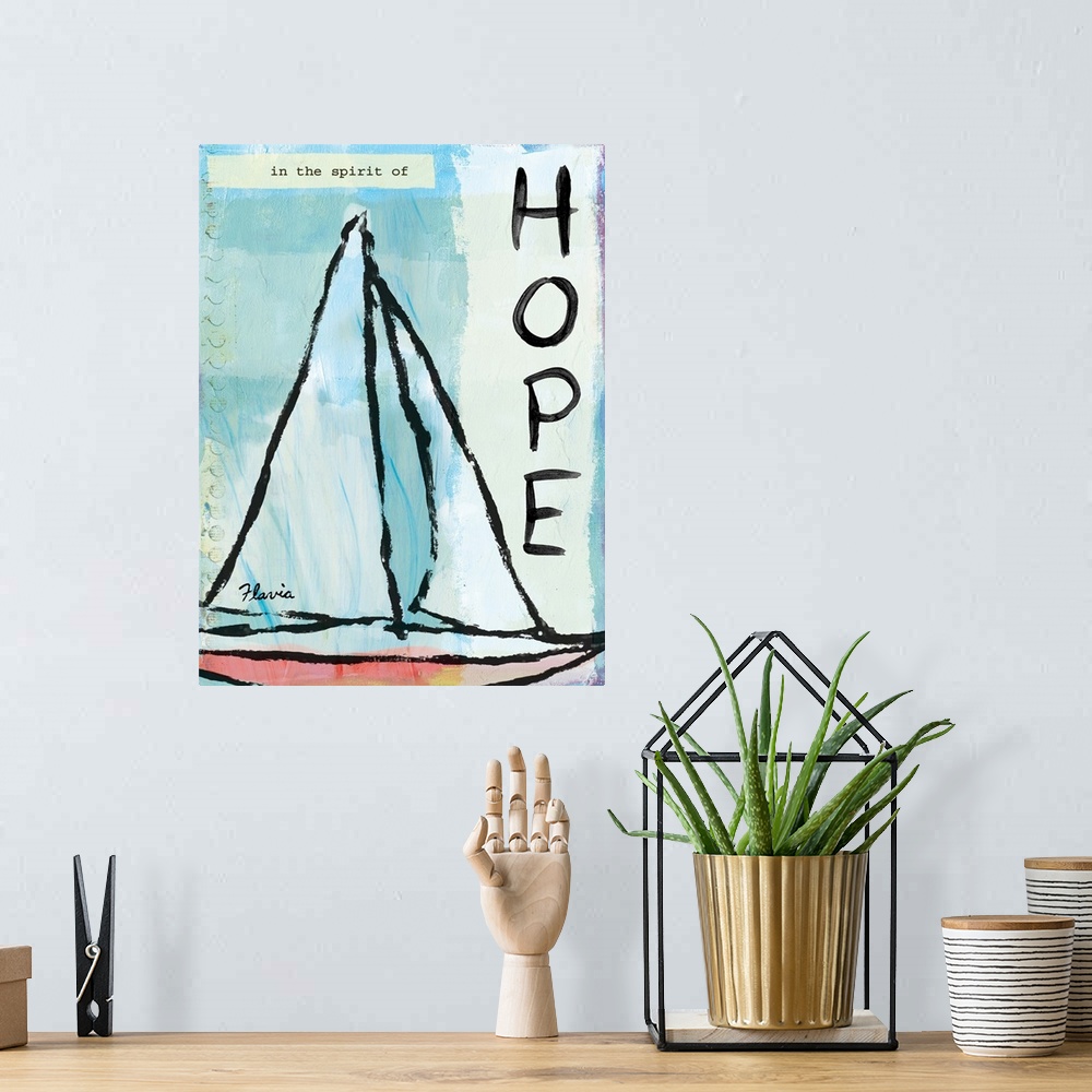 A bohemian room featuring Hope Inspirational Print