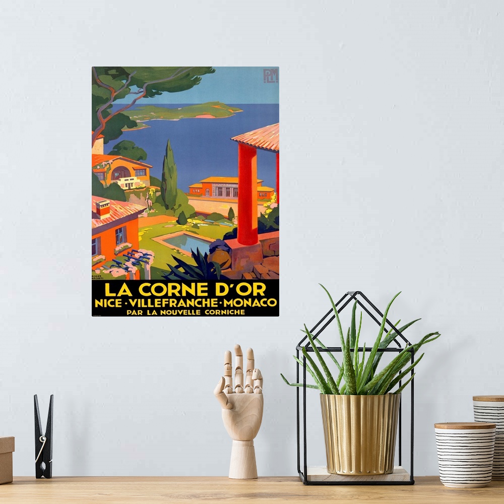 A bohemian room featuring La Corne dOr, Vintage Poster