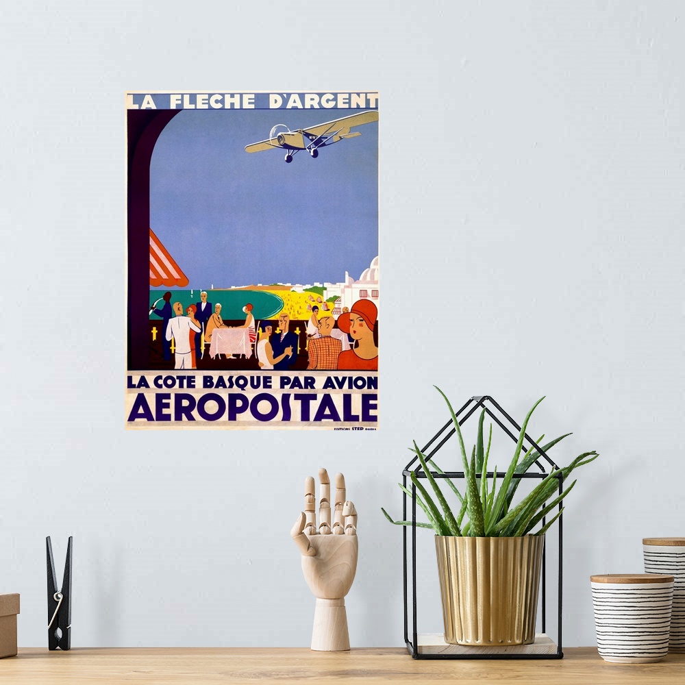 A bohemian room featuring La Fleche d'Argent, Aeropostale, Vintage Poster