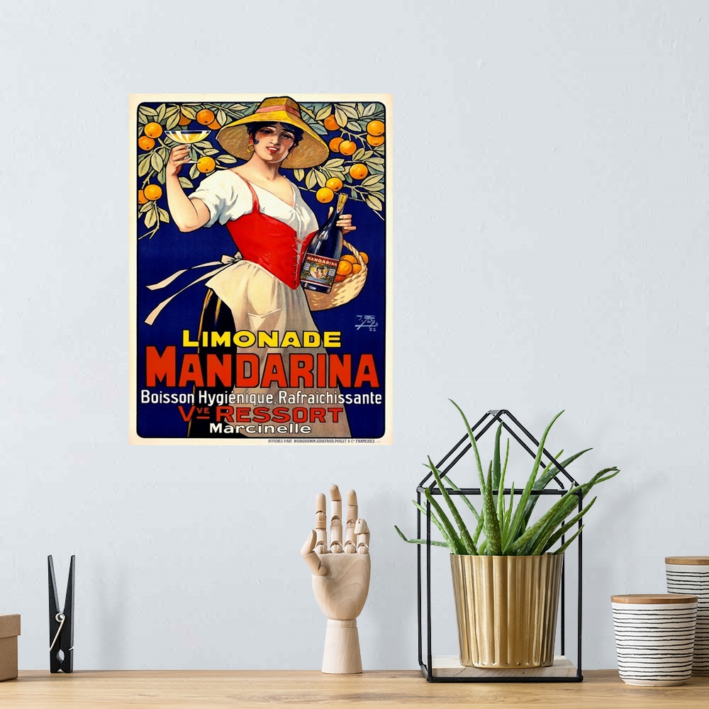A bohemian room featuring Limonade, Mandarina, Vintage Poster