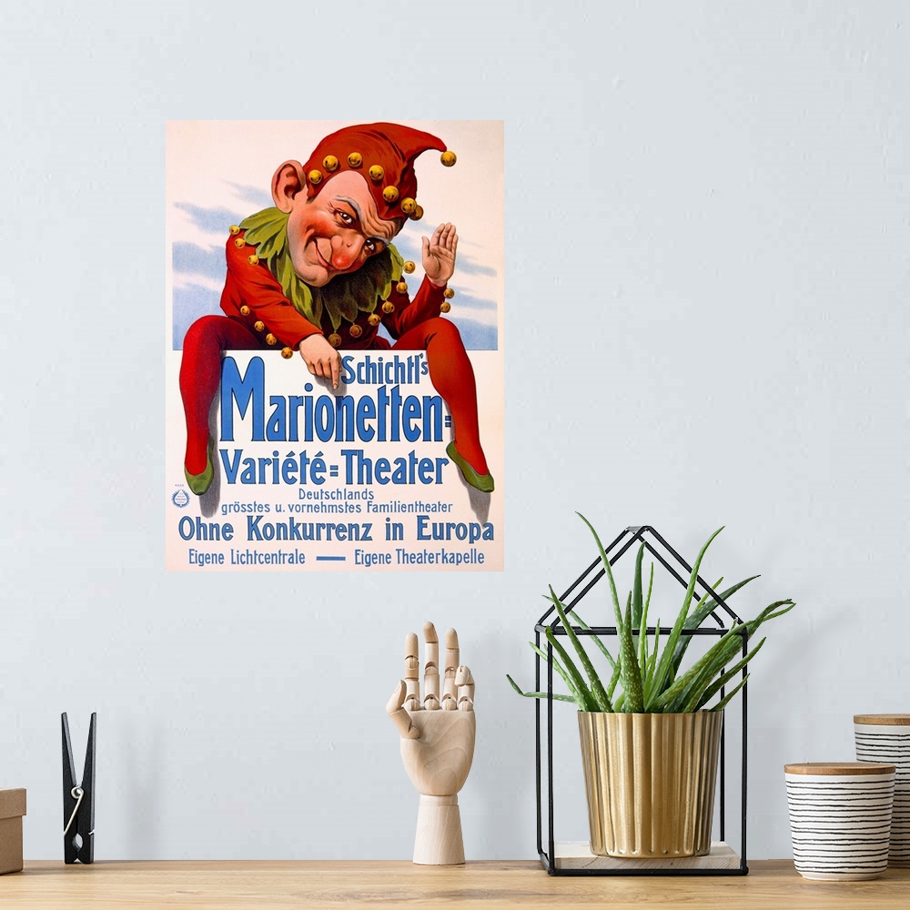 A bohemian room featuring Marrionette Puppet Theater, Vintage Poster