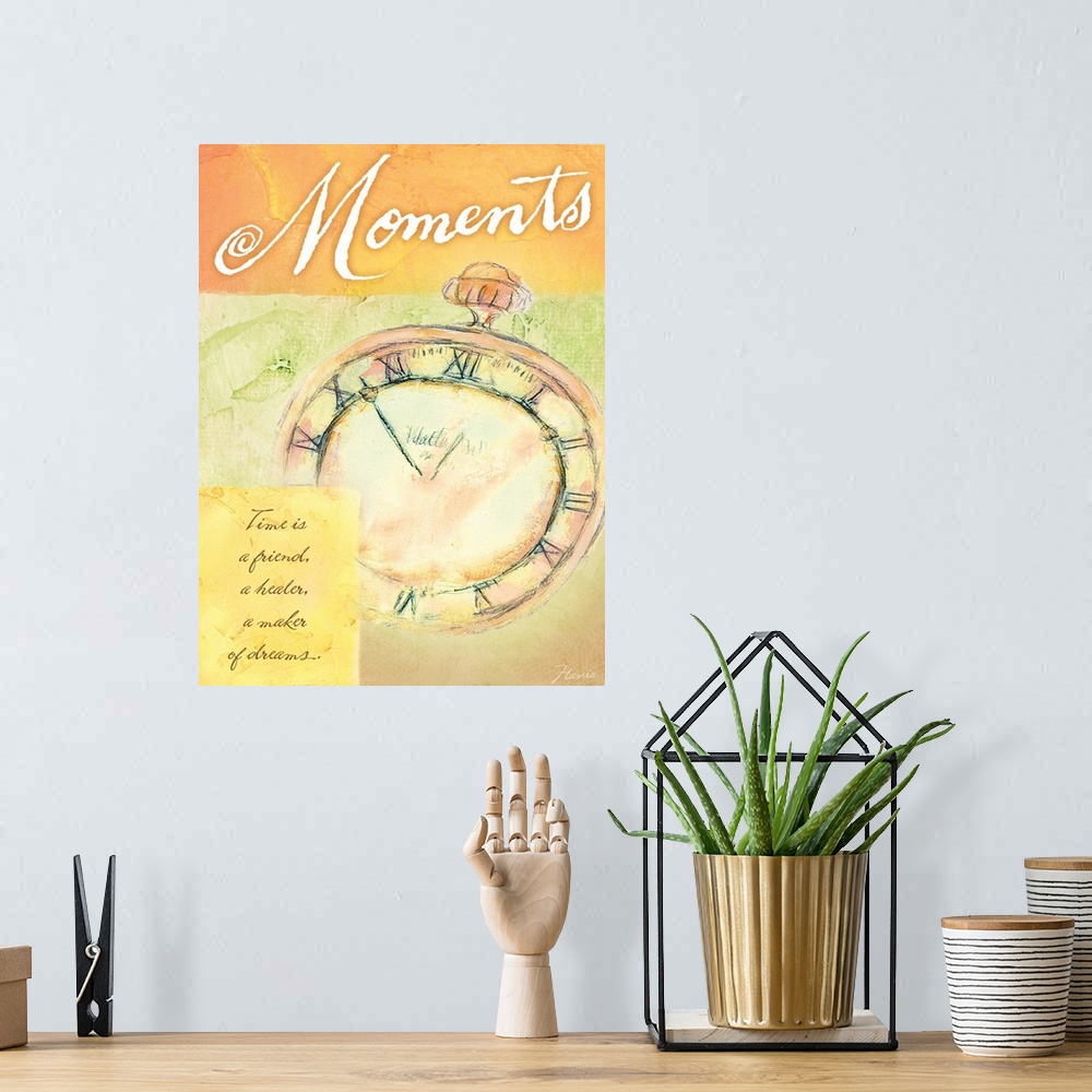 A bohemian room featuring Moments Inspirational Print