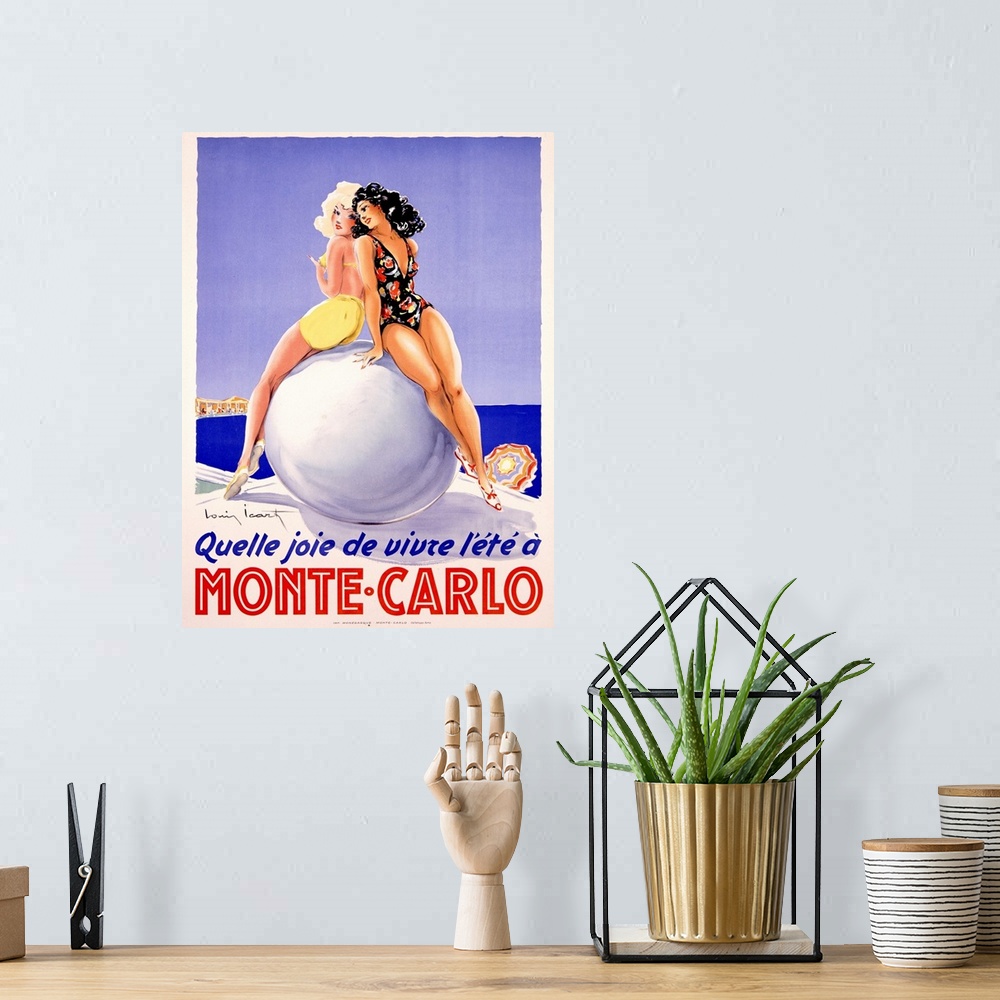 A bohemian room featuring Vintage Poster, Monte-Carlo
