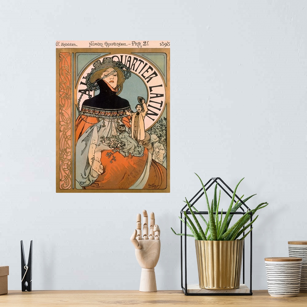 A bohemian room featuring Vintage Fashion Poster