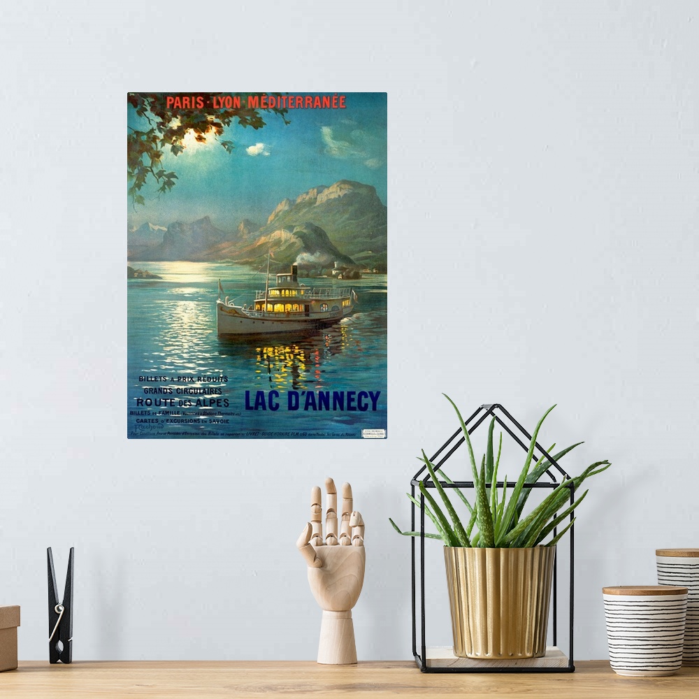 A bohemian room featuring PLM, Railroad, Lake dAnnecy, Vintage Poster