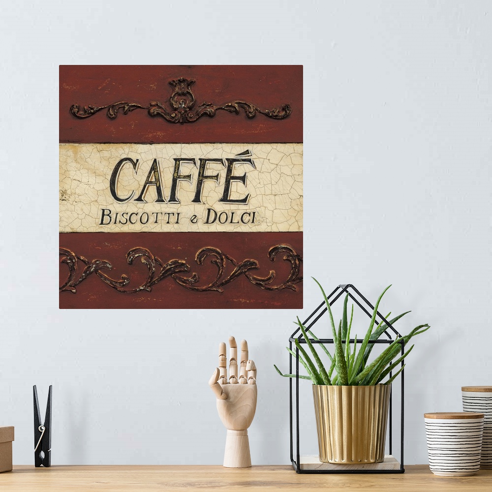 A bohemian room featuring Caffe Biscotti Plaque