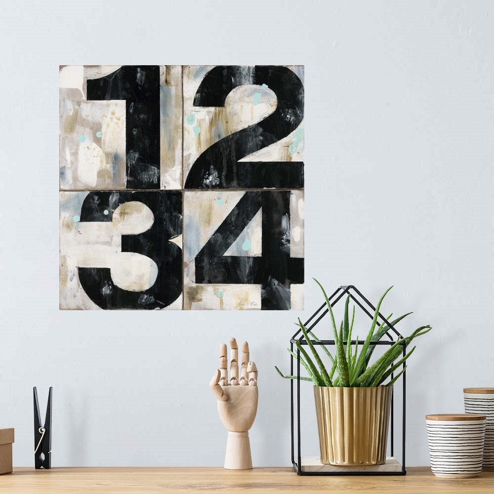 A bohemian room featuring Industrial Chic Numbers