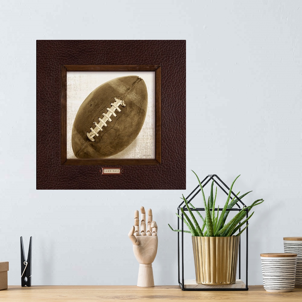 A bohemian room featuring Vintage Football
