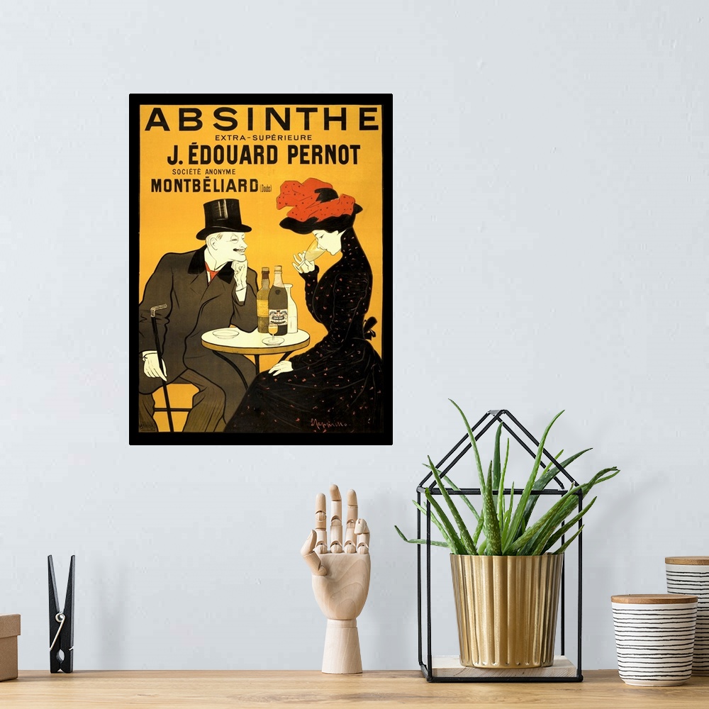 A bohemian room featuring Vintage Poster absinthe