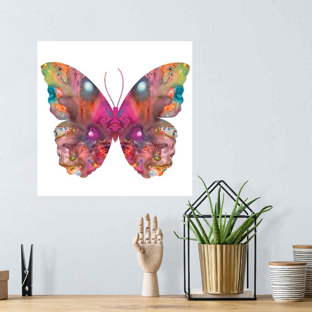 A bohemian room featuring Abstract I Butterfly