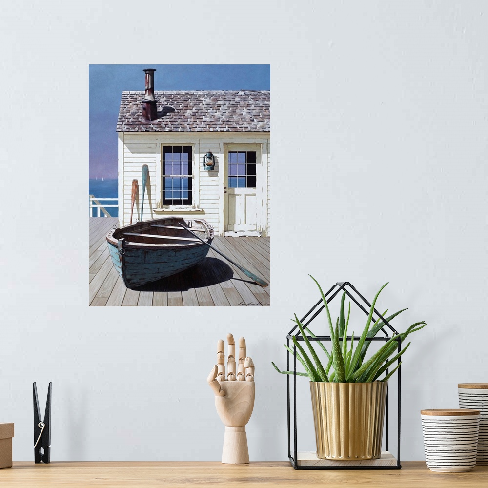 A bohemian room featuring Blue Boat On Deck