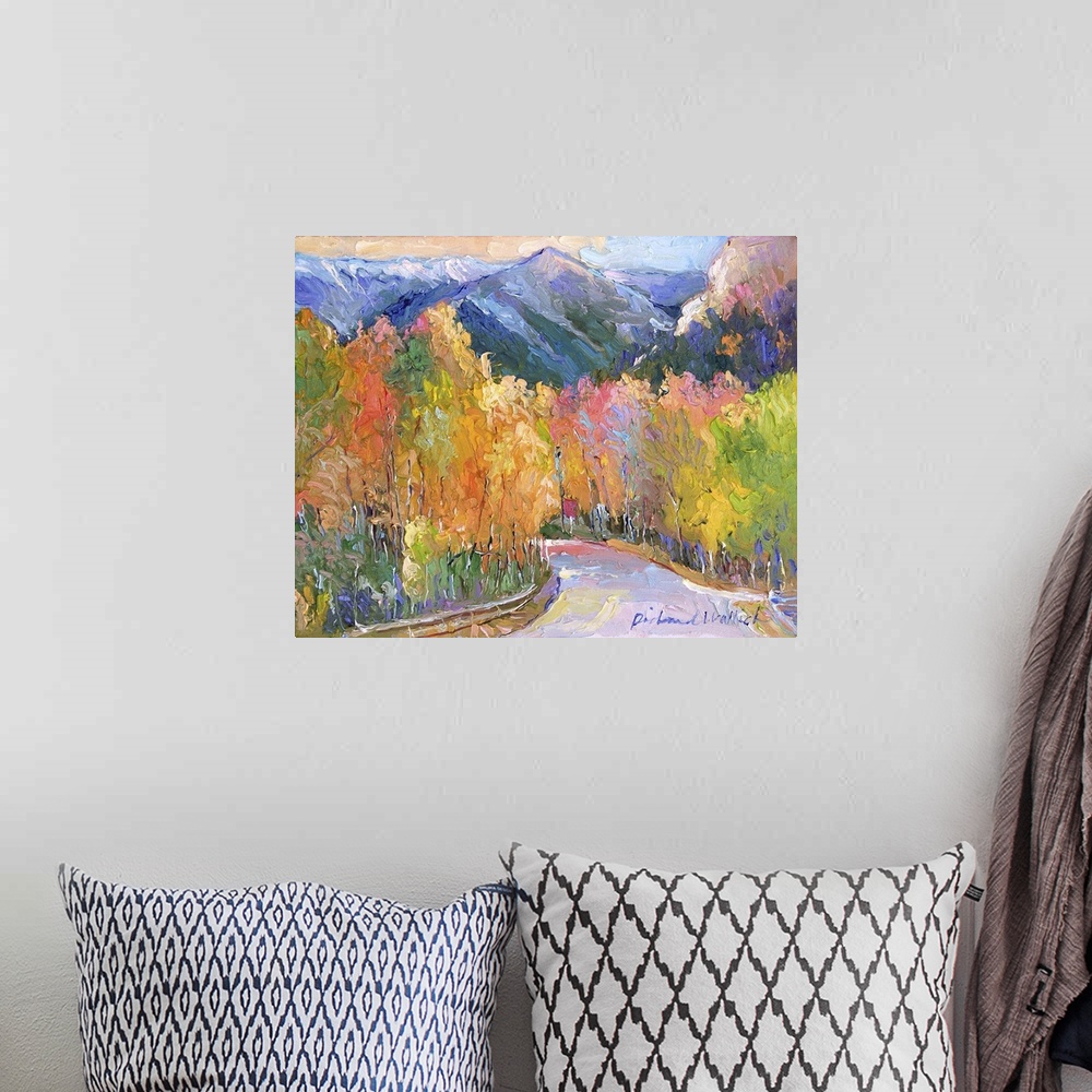 A bohemian room featuring A fall mountain view of Cottonwood Pass, Buena Vista, CA.