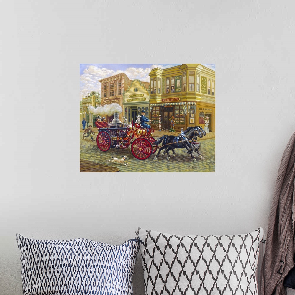 A bohemian room featuring Fire Truck