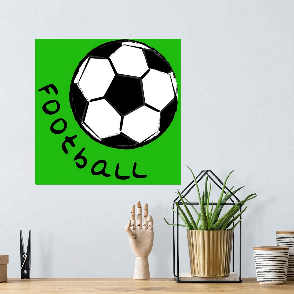 A bohemian room featuring soccerball
