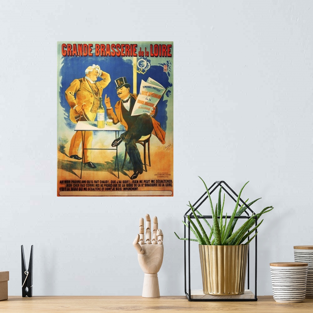 A bohemian room featuring Grande Brasserie de La Loire - Vintage Advertisement