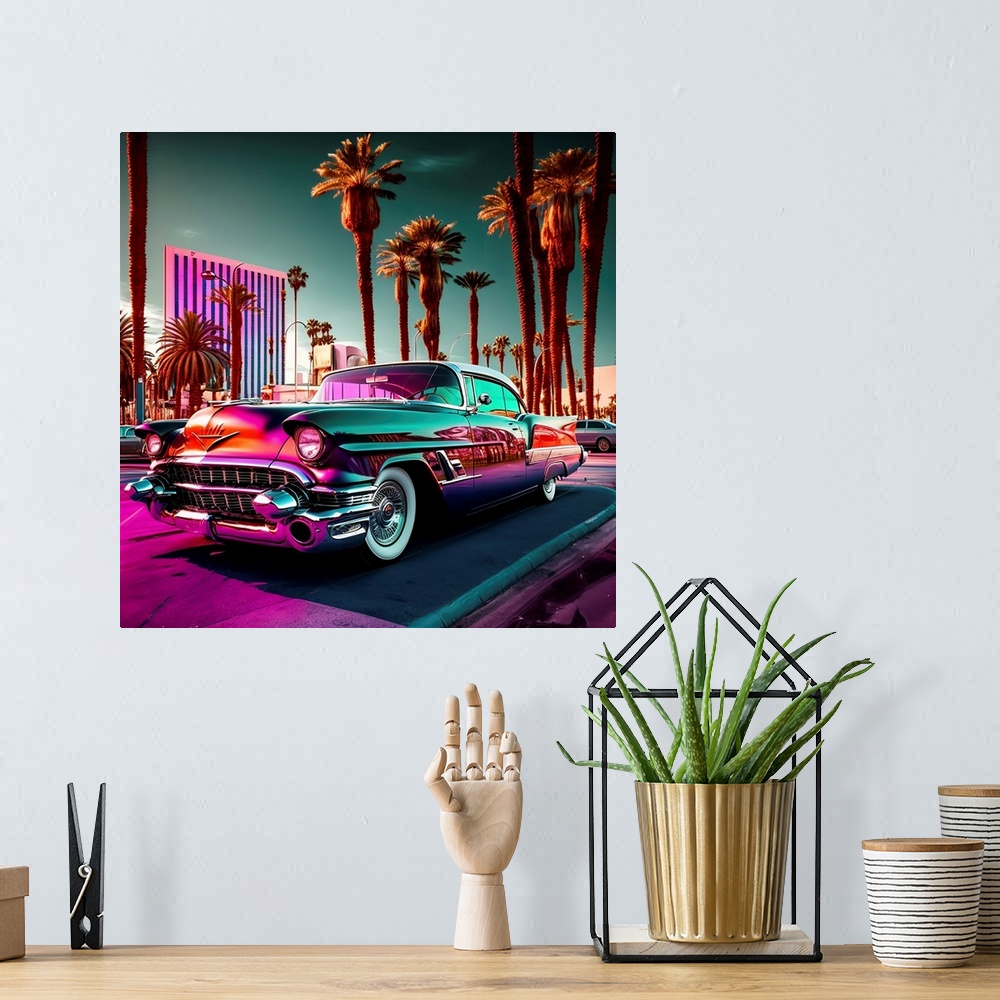 A bohemian room featuring Las Vegas Strip Cadillac 12