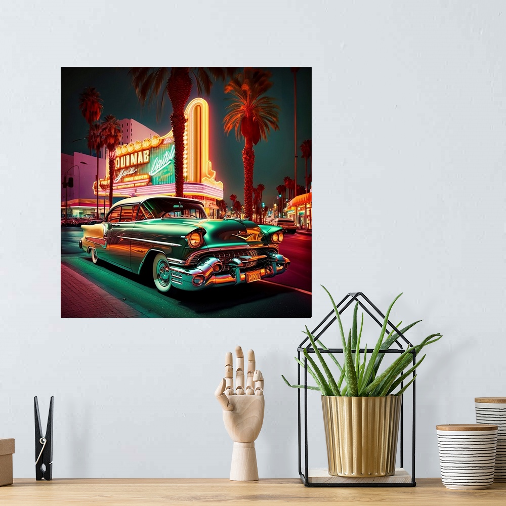 A bohemian room featuring Las Vegas Strip Cadillac 14