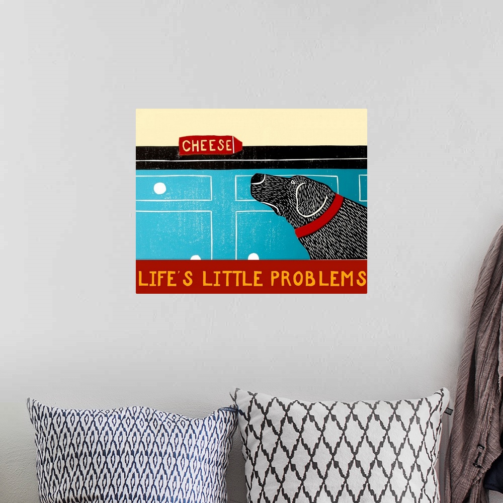 A bohemian room featuring Life's Little Problems Banner