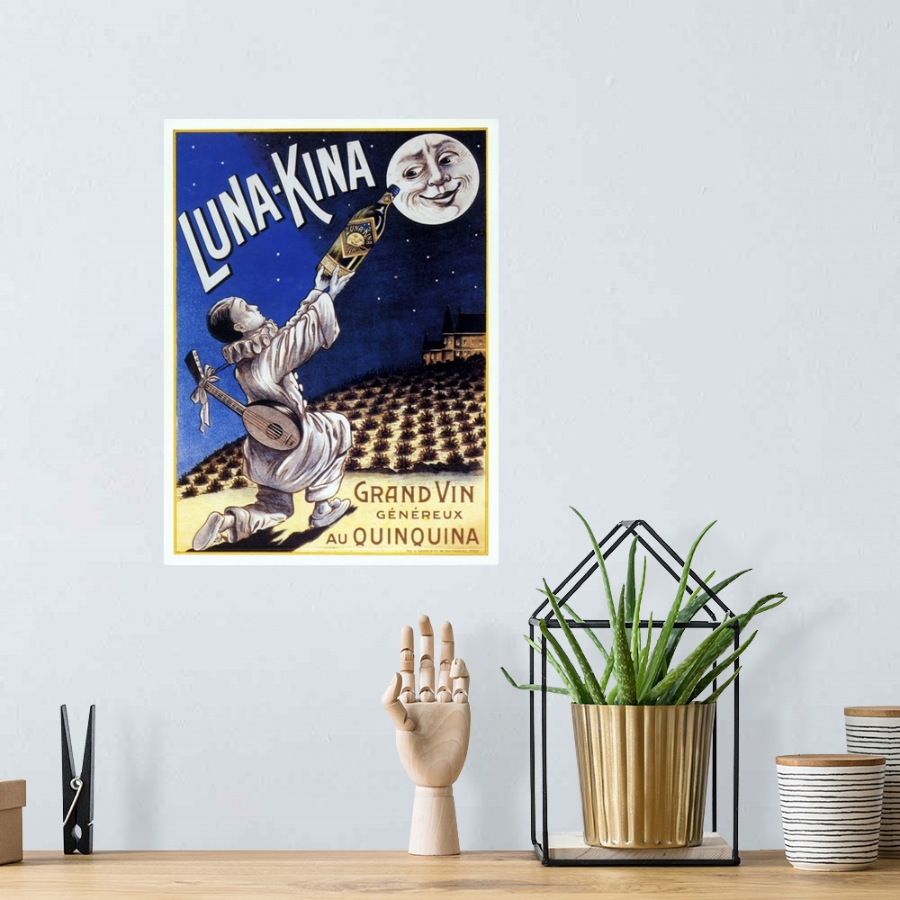 A bohemian room featuring Luna-Kina - Vintage Wine Advertisement