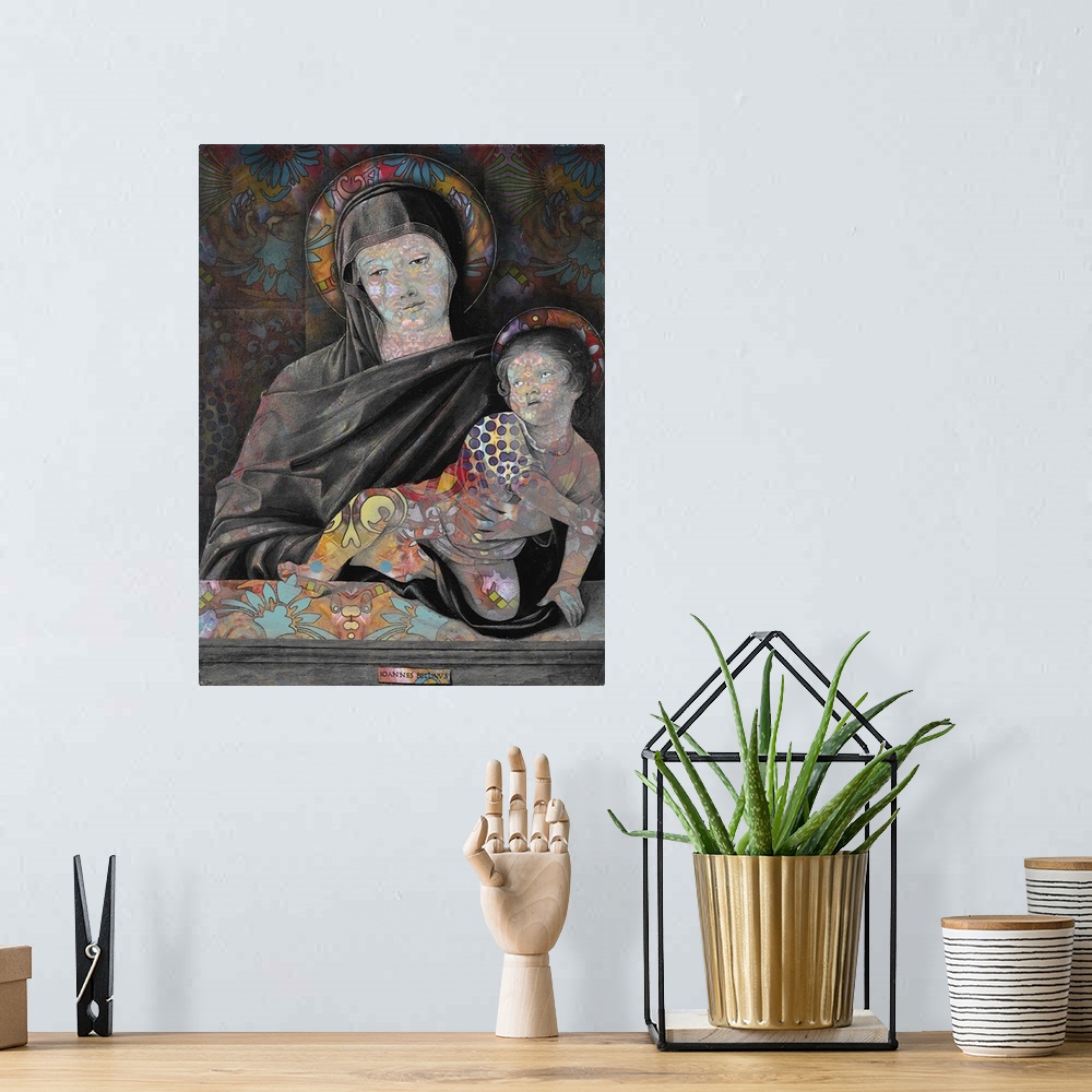 A bohemian room featuring Madonna And Child