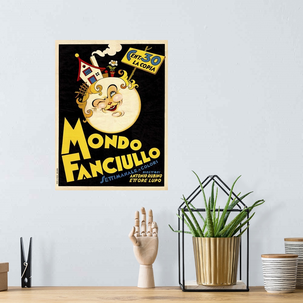 A bohemian room featuring Mondo Fanciullo - Vintage Cartoon Poster