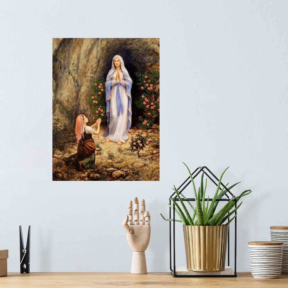 A bohemian room featuring Our Lady Of Lourdes