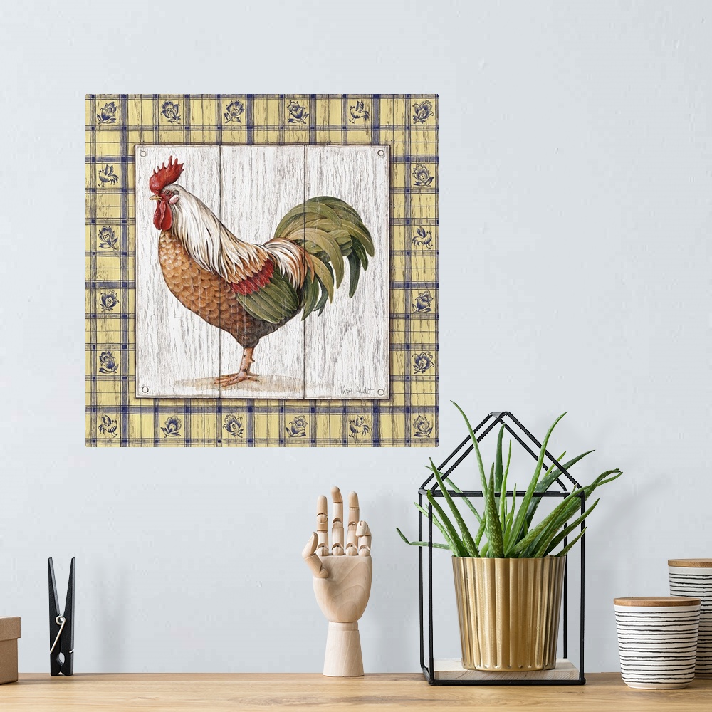 A bohemian room featuring Rustic Rooster II