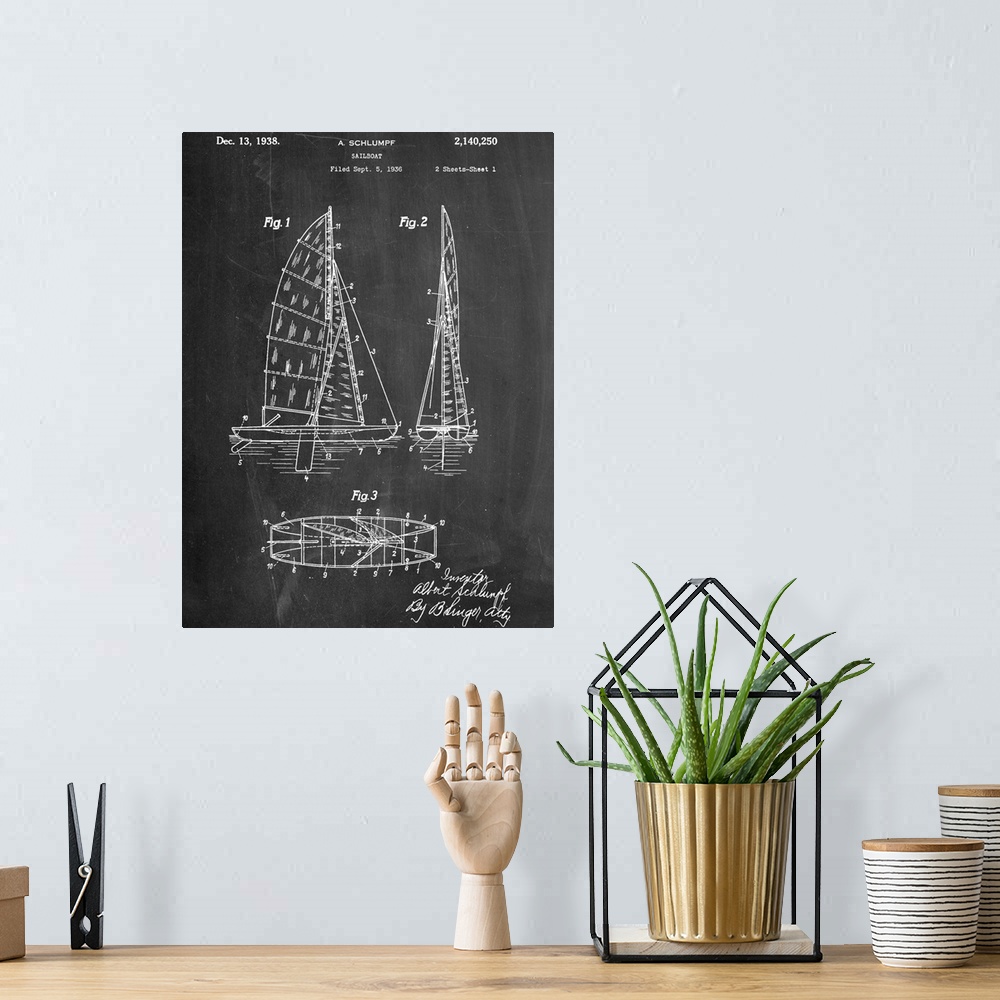 A bohemian room featuring Black and white diagram showing the parts of a sailboat.