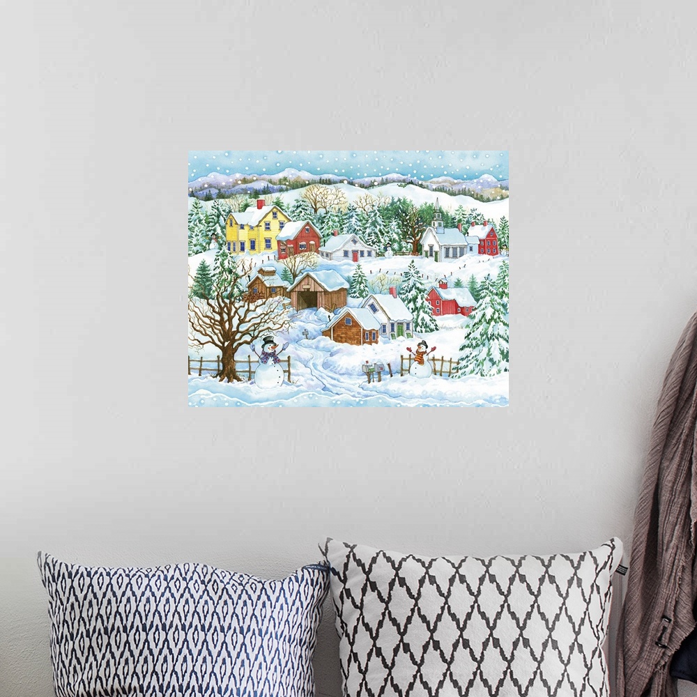 A bohemian room featuring Snowman Landscape