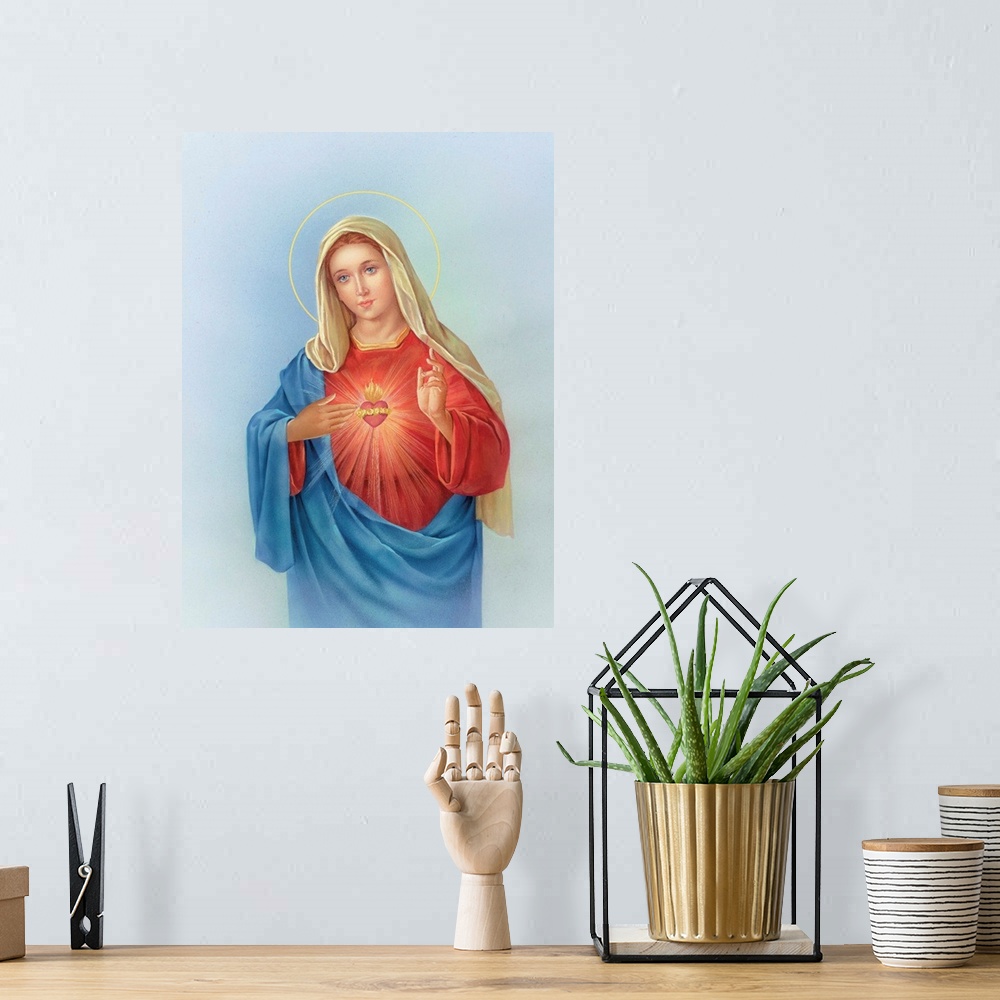 A bohemian room featuring The Virgin Mary