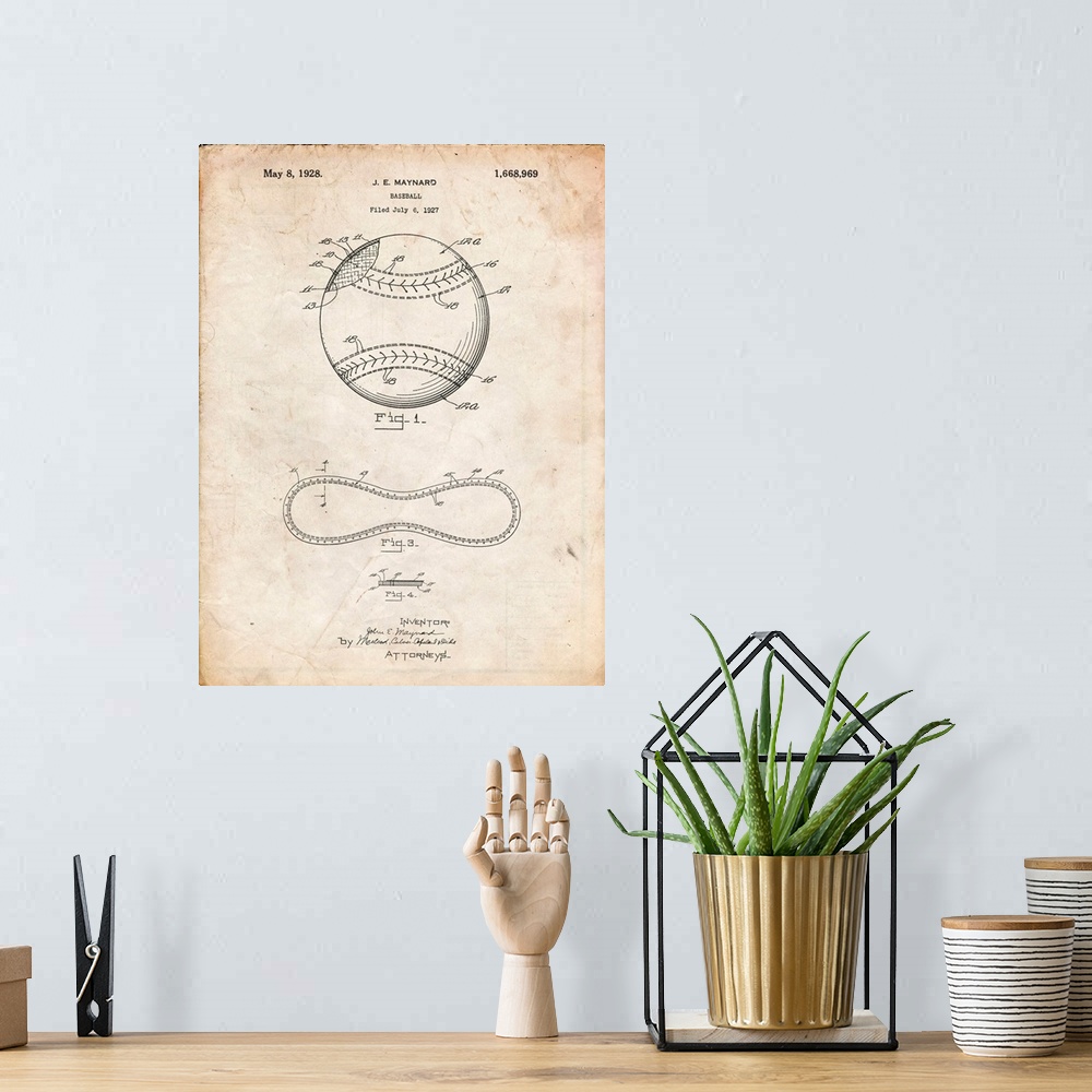 A bohemian room featuring Vintage Parchment Baseball Stitching Patent