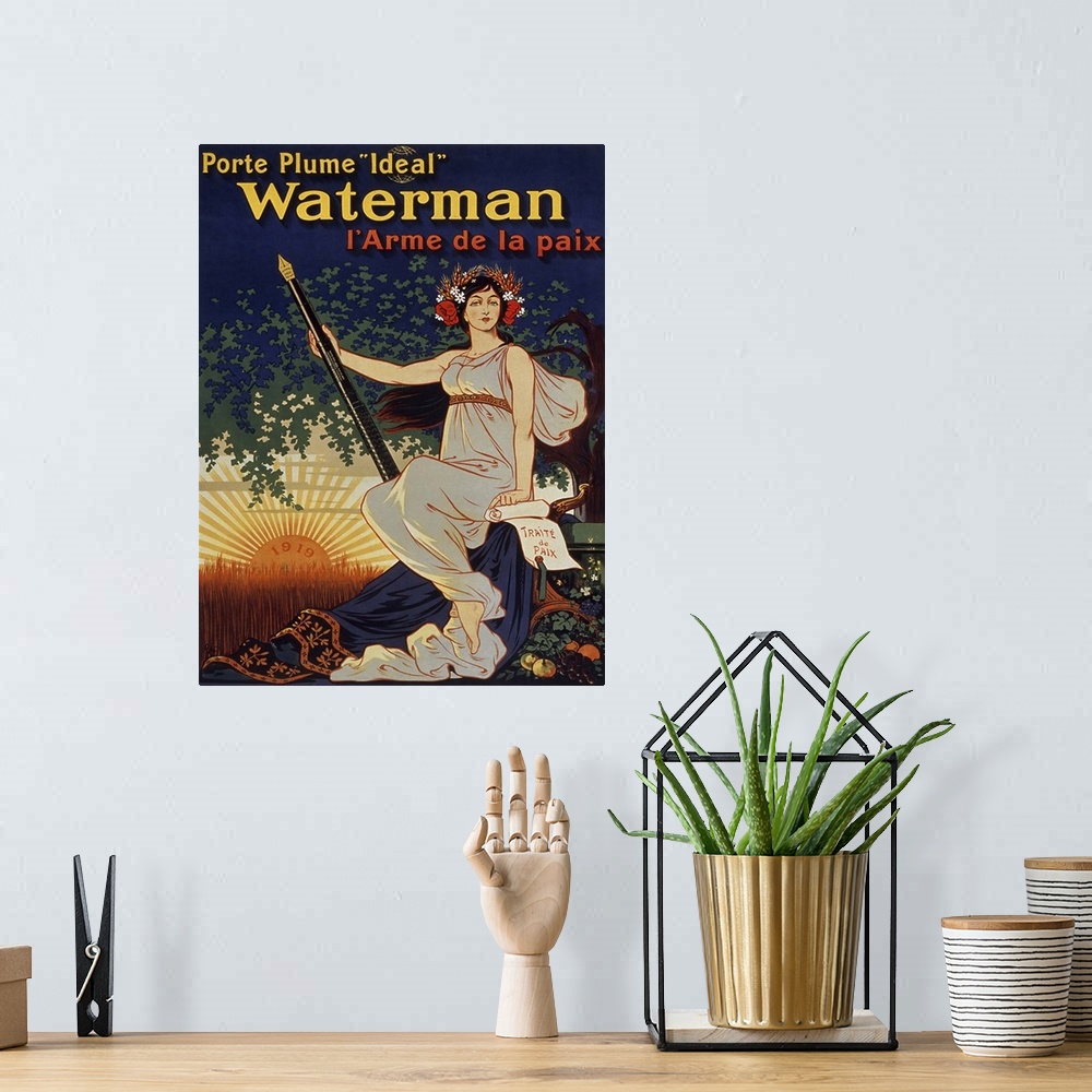 A bohemian room featuring Waterman Pen - Vintage Advertisement