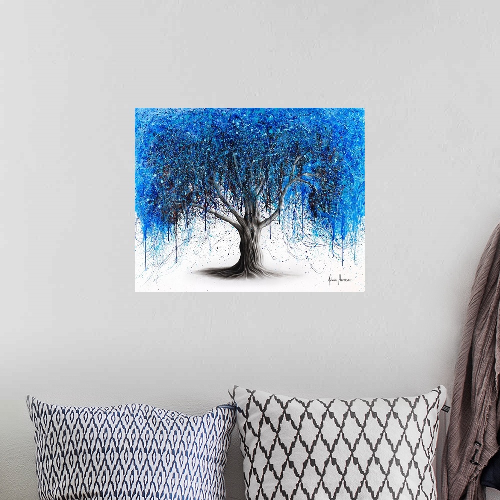 A bohemian room featuring Blue Midnight Tree