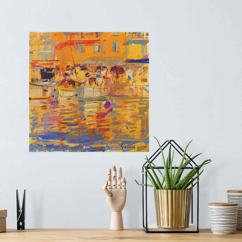 A bohemian room featuring Boats In Harbour, Saint-Tropez