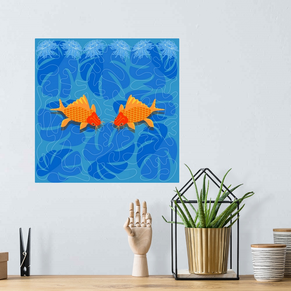 A bohemian room featuring Chinese Fish